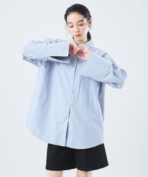 オーバーサイズ ストライプシャツ