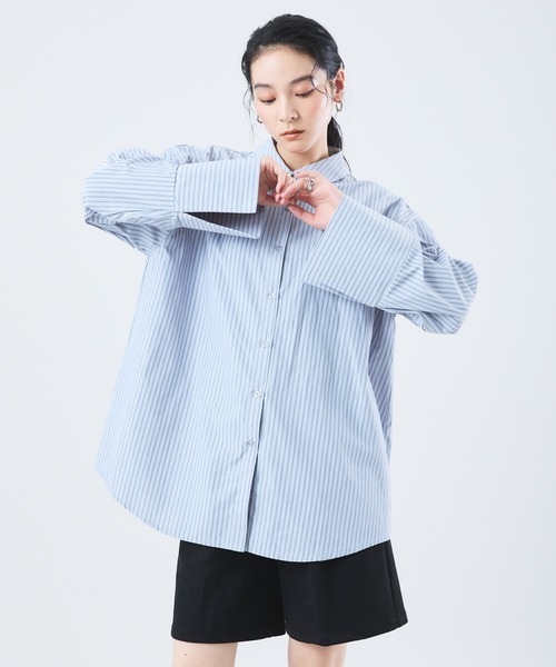 セール】オーバーサイズ ストライプシャツ（シャツ/ブラウス）｜Muscat