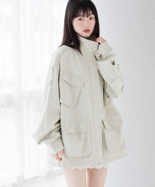 Heather（ヘザー）の「カーゴポケットミドルブルゾン　590315（ブルゾン・レディース・ブラウン/ベージュ/アイボリー・FREE）」の13枚目の写真