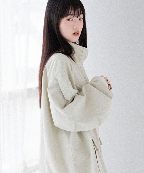 Heather（ヘザー）の「カーゴポケットミドルブルゾン　590315（ブルゾン・レディース・ブラウン/ベージュ/アイボリー・FREE）」の14枚目の写真