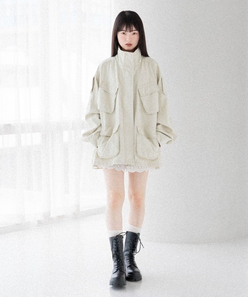 Heather（ヘザー）の「カーゴポケットミドルブルゾン　590315（ブルゾン・レディース・ブラウン/ベージュ/アイボリー・FREE）」の17枚目の写真