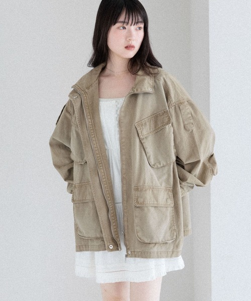 Heather（ヘザー）の「カーゴポケットミドルブルゾン　590315（ブルゾン・レディース・ブラウン/ベージュ/アイボリー・FREE）」の20枚目の写真