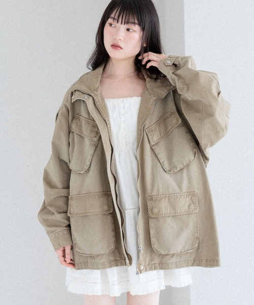 Heather（ヘザー）の「カーゴポケットミドルブルゾン　590315（ブルゾン・レディース・ブラウン/ベージュ/アイボリー・FREE）」の21枚目の写真