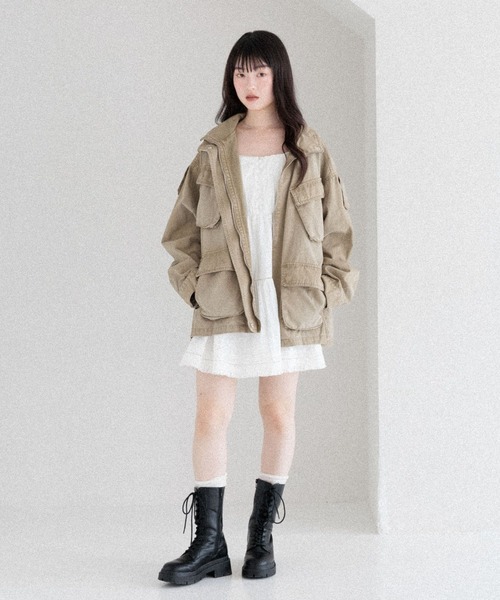 セール】カーゴポケットミドルブルゾン 590315（ブルゾン）｜Heather