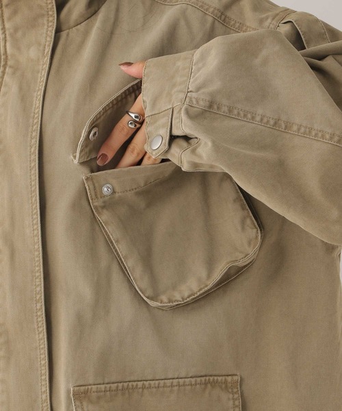 Heather（ヘザー）の「カーゴポケットミドルブルゾン　590315（ブルゾン・レディース・ブラウン/ベージュ/アイボリー・FREE）」の4枚目の写真