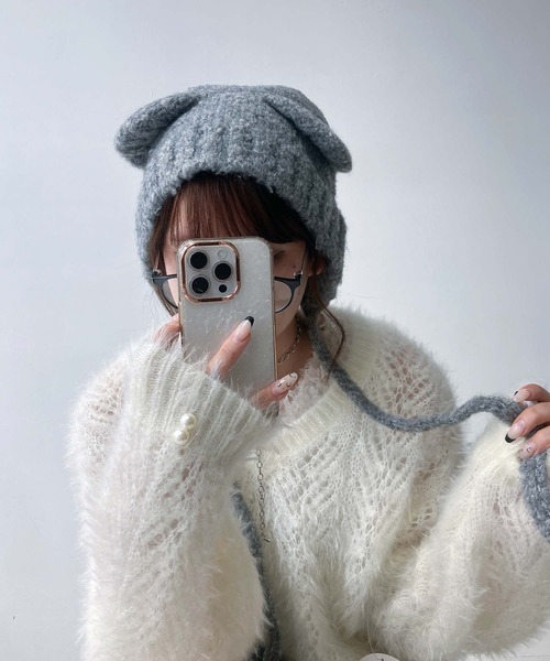 AS KNOW AS plus（アズノゥアズプラス）の「くま耳ボンネットビーニー