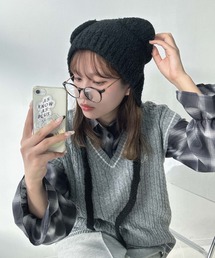 AS KNOW AS plus（アズノゥアズプラス）の「くま耳ボンネットビーニー / くま耳ニット帽（ニットキャップ/ビーニー）」