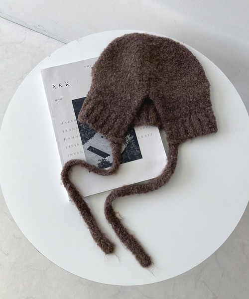 AS KNOW AS plus(アズノゥアズプラス)の「くま耳ボンネットビーニー / くま耳ニット帽(ニットキャップ/ビーニー・レディース・アイボリー/ブラック/グレー/ブラウン/ベージュ・FREE)」の14枚目の写真