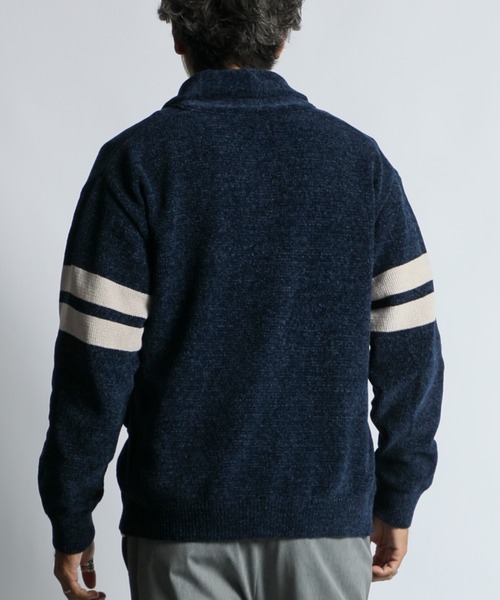 The DUFFER of ST.GEORGE(ザダファーオブセントジョージ)の「SHAWL COLLAR CARDIGAN:モールニット ショールカラー カーディガン(カーディガン/ボレロ・メンズ・ネイビー/ライトベージュ・X-LARGE/LARGE/MEDIUM)」の10枚目の写真