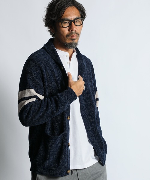 SHAWL COLLAR CARDIGAN：モールニット ショールカラー カーディガン