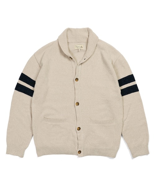The DUFFER of ST.GEORGE(ザダファーオブセントジョージ)の「SHAWL COLLAR CARDIGAN:モールニット ショールカラー カーディガン(カーディガン/ボレロ・メンズ・ネイビー/ライトベージュ・X-LARGE/LARGE/MEDIUM)」の11枚目の写真
