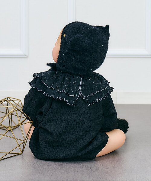 apres les cours（アプレレクール）の「つけ衿付きボディースーツ（ロンパース・キッズ・アイボリー/ブラック・80/70）」の5枚目の写真