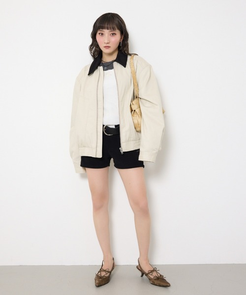 THROW by SLY（スローバイスライ）の「THROW COTTON SWINGTOP BZ コットン スウィング トップ ブルゾン 秋服 冬服（ブルゾン・レディース・ライトベージュ・FREE）」の10枚目の写真