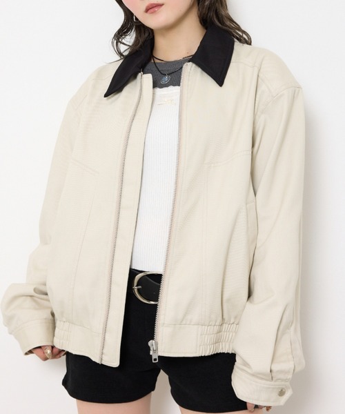 THROW by SLY（スローバイスライ）の「THROW COTTON SWINGTOP BZ コットン スウィング トップ ブルゾン 秋服 冬服（ブルゾン・レディース・ライトベージュ・FREE）」の11枚目の写真