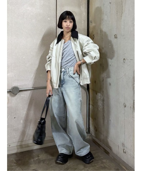 THROW by SLY（スローバイスライ）の「THROW COTTON SWINGTOP BZ コットン スウィング トップ ブルゾン 秋服 冬服（ブルゾン・レディース・ライトベージュ・FREE）」の14枚目の写真