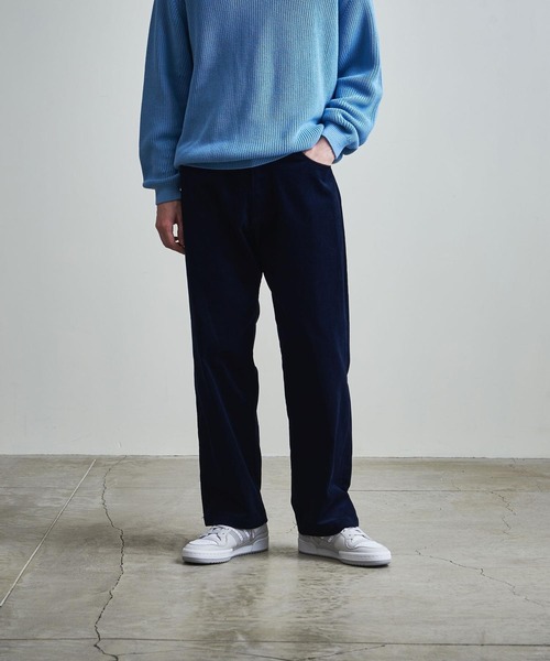 マルチサイズ】ワイドストレート コーデュロイ 5ポケット パンツ