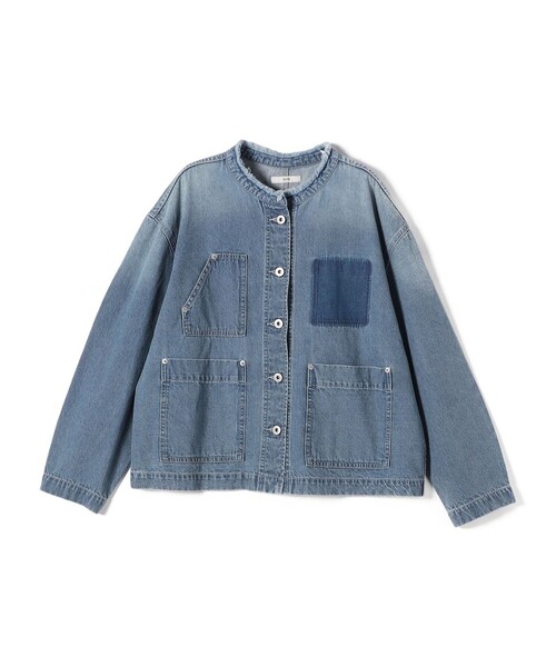 セール】【WEB限定】〈洗濯機可能〉ノーカラー デニム カバー オール