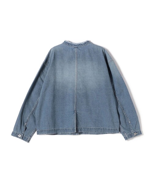 セール】【WEB限定】〈洗濯機可能〉ノーカラー デニム カバー オール