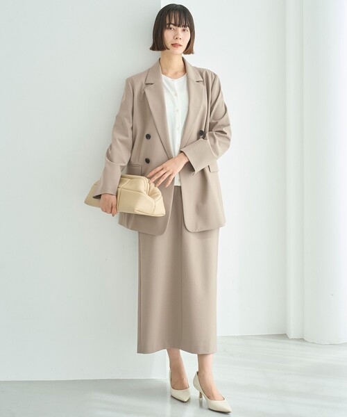 UNFILO(アンフィーロ)の「ウールライク Iラインスカート(スカート・レディース・ベージュ系/ブラック系・X-SMALL/LARGE/MEDIUM/SMALL)」の1枚目の写真