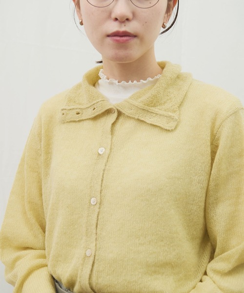 fig Ｌondon（フィグロンドン）の「Bobo cardigan（ニット/セーター・レディース・グレー/アイボリー/レッド/イエロー・FREE）」の8枚目の写真