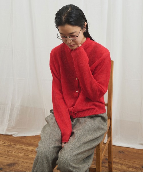 fig Ｌondon（フィグロンドン）の「Bobo cardigan（ニット/セーター・レディース・グレー/アイボリー/レッド/イエロー・FREE）」の11枚目の写真