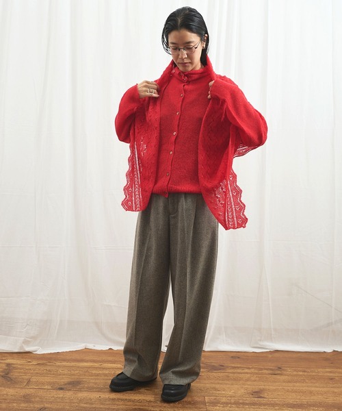 fig Ｌondon（フィグロンドン）の「Bobo cardigan（ニット/セーター・レディース・グレー/アイボリー/レッド/イエロー・FREE）」の13枚目の写真