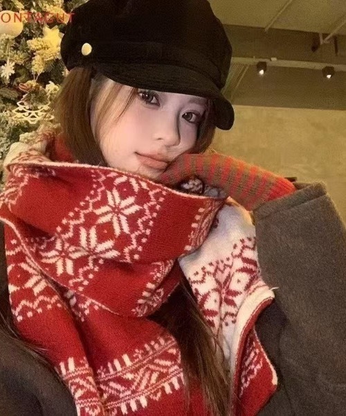 セール】ノルディック柄ニットマフラー（マフラー）｜pyornim