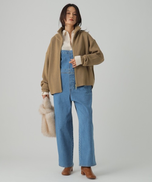 Elura(エルーラ)の「<WEB限定カラーあり>毛玉しらずジップカーディガン/571789(カーディガン/ボレロ・レディース・キャメル/ダークブラウン/グレイッシュベージュ/ブラック/ホワイト/ライトベージュ・FREE)」の14枚目の写真