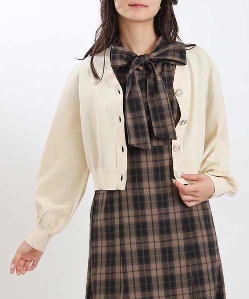 ASTORIA ODIER（アストリアオディール）の「アソート装飾ボタンVネックカーディガン（カーディガン/ボレロ・レディース・ブラウン/アイボリー/ブラック/ワイン・MEDIUM）」の11枚目の写真