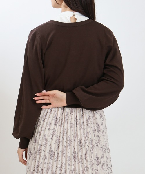 ASTORIA ODIER（アストリアオディール）の「アソート装飾ボタンVネックカーディガン（カーディガン/ボレロ・レディース・ブラウン/アイボリー/ブラック/ワイン・MEDIUM）」の16枚目の写真