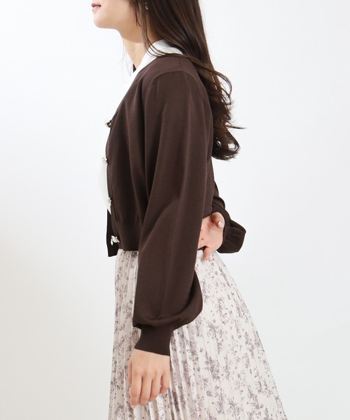 ASTORIA ODIER（アストリアオディール）の「アソート装飾ボタンVネックカーディガン（カーディガン/ボレロ・レディース・ブラウン/アイボリー/ブラック/ワイン・MEDIUM）」の19枚目の写真