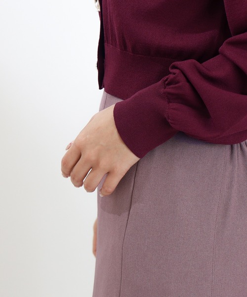 ASTORIA ODIER（アストリアオディール）の「アソート装飾ボタンVネックカーディガン（カーディガン/ボレロ・レディース・ブラウン/アイボリー/ブラック/ワイン・MEDIUM）」の6枚目の写真