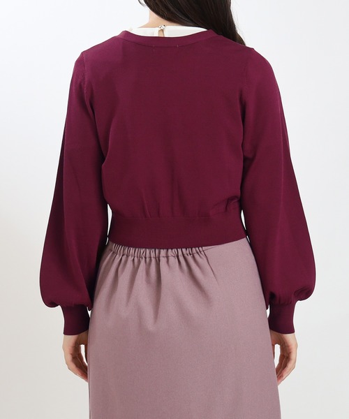 ASTORIA ODIER（アストリアオディール）の「アソート装飾ボタンVネックカーディガン（カーディガン/ボレロ・レディース・ブラウン/アイボリー/ブラック/ワイン・MEDIUM）」の13枚目の写真