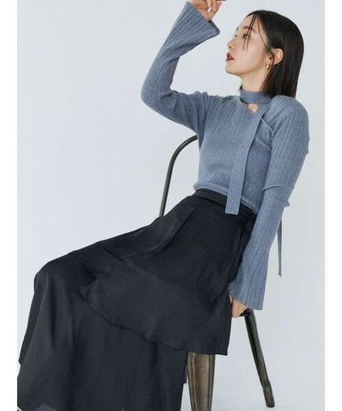 LAGUNAMOON(ラグナムーン)の「ヘムスリットティアードスカート(スカート・レディース・ベージュ/ブラック/ダークブラウン・SMALL/MEDIUM)」の14枚目の写真