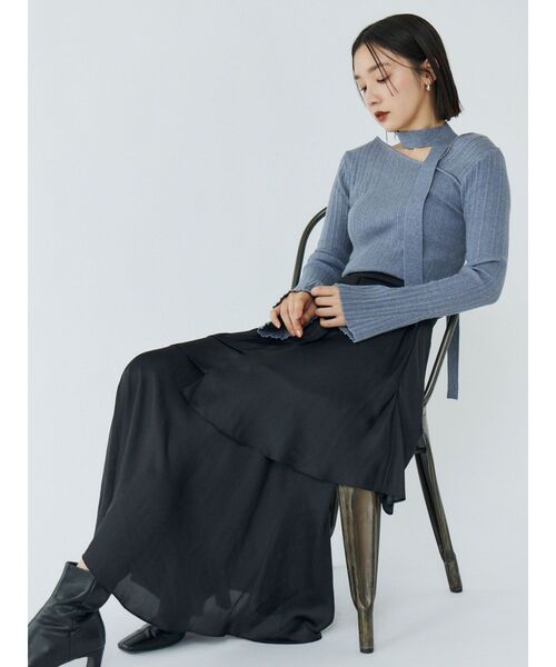 LAGUNAMOON(ラグナムーン)の「ヘムスリットティアードスカート(スカート・レディース・ベージュ/ブラック/ダークブラウン・SMALL/MEDIUM)」の15枚目の写真