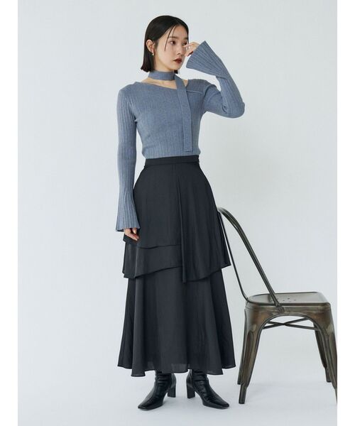 LAGUNAMOON(ラグナムーン)の「ヘムスリットティアードスカート(スカート・レディース・ベージュ/ブラック/ダークブラウン・SMALL/MEDIUM)」の18枚目の写真