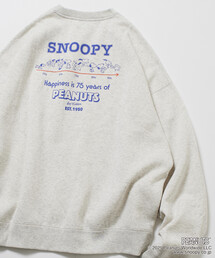 限定展開 PEANUTS/ピーナッツ 別注 バックプリント クルーネックスウェット/スヌーピー