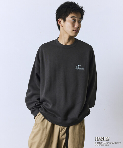 FREAK'S STORE(フリークスストア)の「限定展開 PEANUTS/ピーナッツ 別注 バックプリント クルーネックスウェット/スヌーピー(スウェット・メンズ・アッシュグレー/ネイビー/ピンク/スミクロ・MEDIUM/LARGE/SMALL)」の12枚目の写真