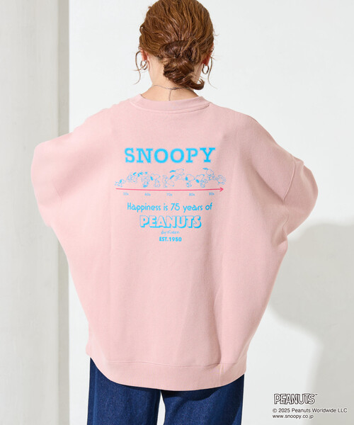 セール】限定展開 PEANUTS/ピーナッツ 別注 バックプリント クルー