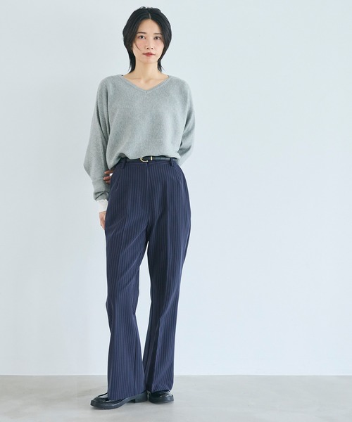 coca(coca)(コカ)の「ストライプセミフレアパンツ(その他パンツ・レディース・ストライプ・S/L/M)」の3枚目の写真