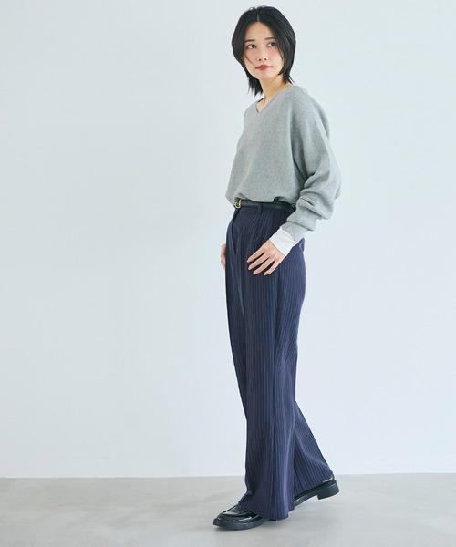 coca(coca)(コカ)の「ストライプセミフレアパンツ(その他パンツ・レディース・ストライプ・S/L/M)」の4枚目の写真