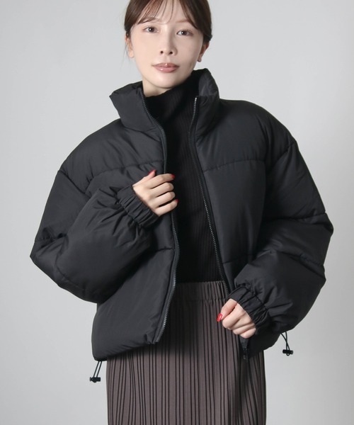 セール】【軽量】ショート丈 ドロスト 中綿ダウンジャケット（ダウン