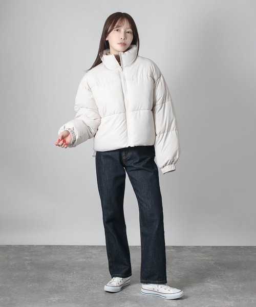   ダウンジャケット 99C5019 S/P セール】【軽量】ショート丈 ドロスト 中綿ダウンジャケット（ダウン