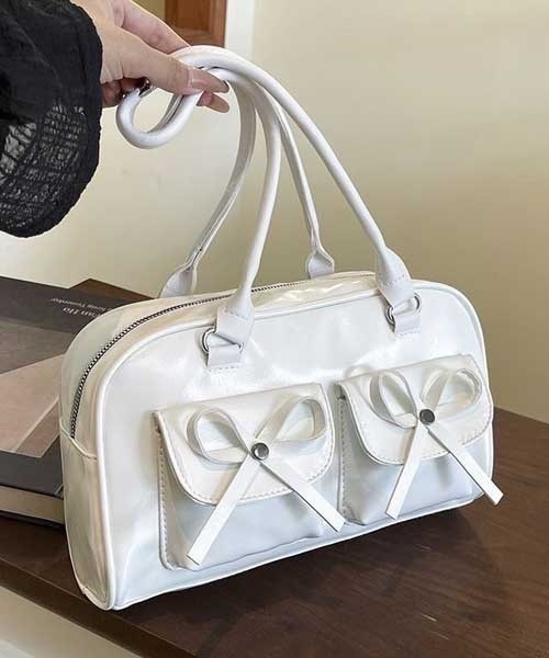 LUGG NAGG(ラグナグ)の「【LUGG NAGG/ラグナグ】フェイクレザー ダブルポケット ハンドバック(ハンドバッグ・レディース・ダークブラウン/ワインレッド/ブラック/キャメル/ホワイト・FREE)」の2枚目の写真