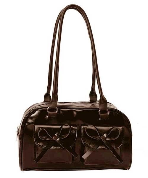 LUGG NAGG(ラグナグ)の「【LUGG NAGG/ラグナグ】フェイクレザー ダブルポケット ハンドバック(ハンドバッグ・レディース・ダークブラウン/ワインレッド/ブラック/キャメル/ホワイト・FREE)」の10枚目の写真