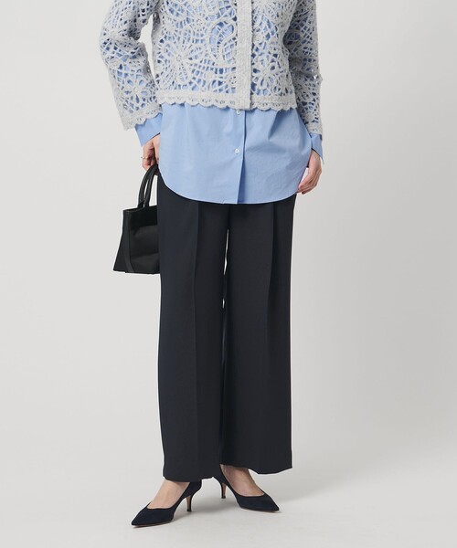 UNITED ARROWS（ユナイテッドアローズ）の「2タック ワイドパンツ‐UVカット 接触冷感 吸水速乾 帯電防止 ウォッシャブル‐（スラックス・レディース・ブラック/ピンク/ベージュ/ネイビー・36/34/38/40）」の4枚目の写真