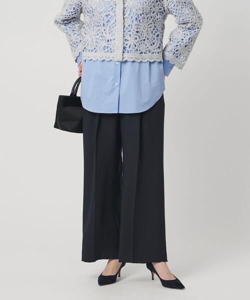 UNITED ARROWS（ユナイテッドアローズ）の「2タック ワイドパンツ‐UVカット 接触冷感 吸水速乾 帯電防止 ウォッシャブル‐（スラックス・レディース・ブラック/ピンク/ベージュ/ネイビー・36/34/38/40）」の11枚目の写真