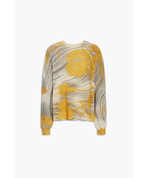 Desigual(デシグアル)の「カーブプリントテクスチャーセーター(ニット/セーター・レディース・イエロー/レッド・S/L/XL/M/XS)」の1枚目の写真