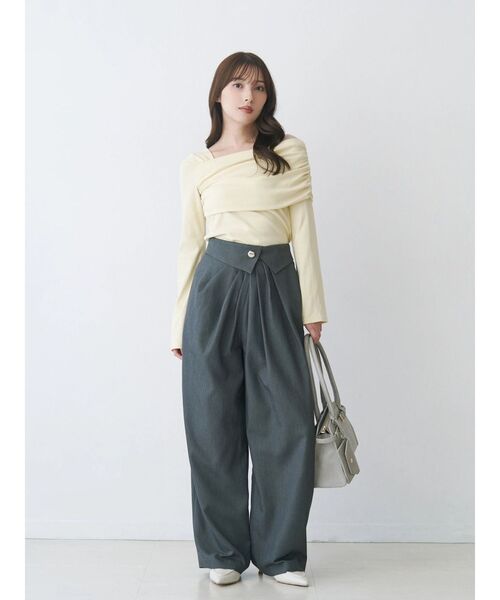 マーキュリーデュオ　オフショルトップス マーキュリーデュオ マスタードイエロー シャーリング