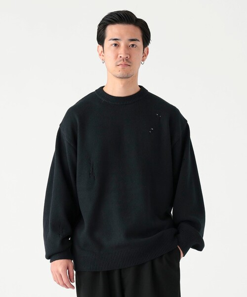 セール】5ゲージ ダメージ クルー ニット（ユニセックス）（ニット